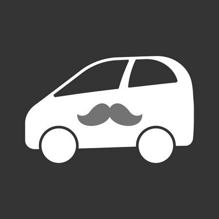 Illustration of an isolated electric car with a moustache.のイラスト素材