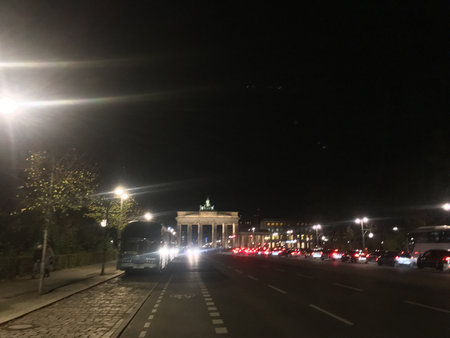 Brandenburg gate berlin at night, travel, germanyの写真素材