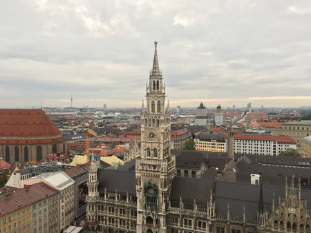 Munich city skyline panorama, travel to europeの写真素材