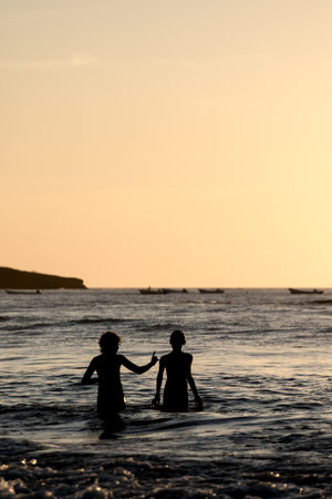 Tamarindo, Costa Rica, kids playing, enjoy life, travel to Costa Rica, South Americaの写真素材