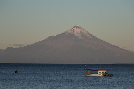 Chiloe, Chile wooden Fishing boats, outdoor traveling in south americaの写真素材