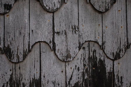 Old wooden roof tiles background, chiloe south of chileの写真素材