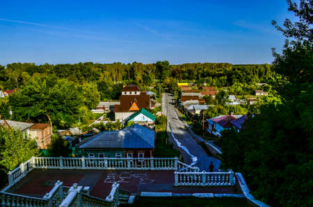 Park with a removed top view, clear dayの写真素材