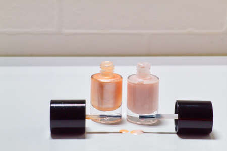 nail polish container with bright colorsの写真素材