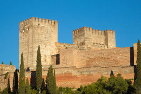 Spectacular views of the Alhambra in Granada, a medieval muslim fortressの写真素材