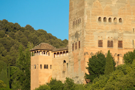 Spectacular views of the Alhambra in Granada, a medieval muslim fortress
