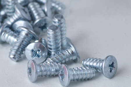 Set of silver screws available for restoration workの写真素材