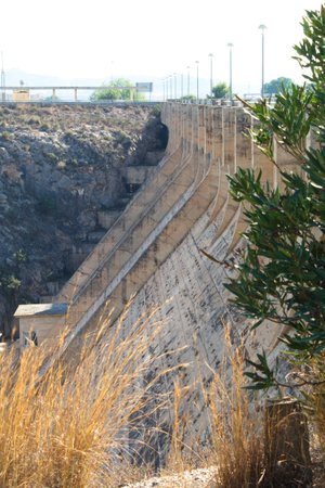 Concrete structure of a swamp dedicated to the production of electricityの写真素材