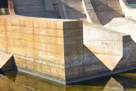 Concrete structure of a swamp dedicated to the production of electricityの写真素材