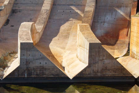 Concrete structure of a swamp dedicated to the production of electricityの写真素材
