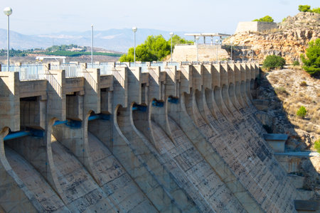 Concrete structure of a swamp dedicated to the production of electricityの写真素材