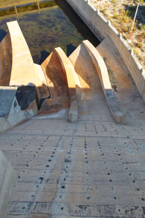 Concrete structure of a swamp dedicated to the production of electricityの写真素材