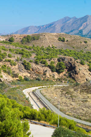 Beautiful landscape of mountains and trees in a protected natural environmentの写真素材