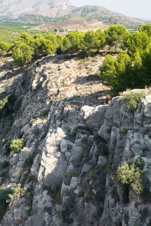 Beautiful landscape of mountains and trees in a protected natural environmentの写真素材