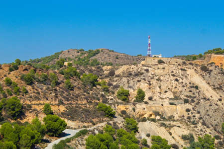 Beautiful landscape of mountains and trees in a protected natural environmentの写真素材