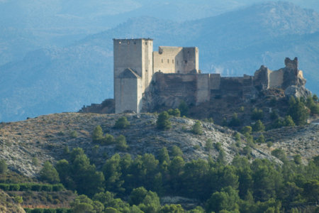 Impressive medieval castle located in Mula, province of Murciaのeditorial素材