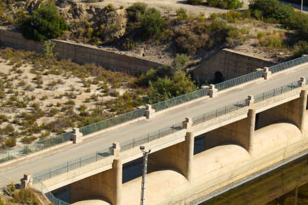 Concrete structure of a swamp dedicated to the production of electricityの写真素材