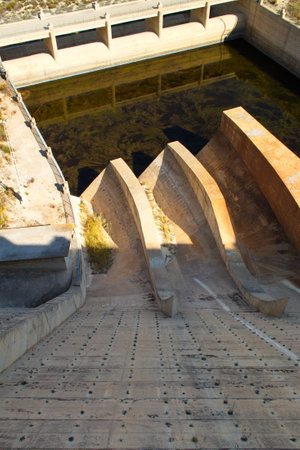 Concrete structure of a swamp dedicated to the production of electricityの写真素材