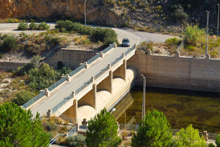Concrete structure of a swamp dedicated to the production of electricityの写真素材