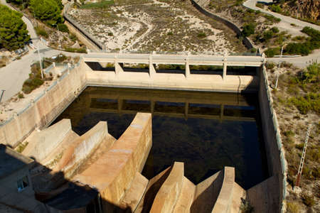 Concrete structure of a swamp dedicated to the production of electricityの写真素材