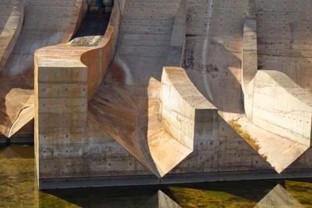 Concrete structure of a swamp dedicated to the production of electricityの写真素材