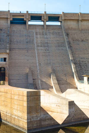 Concrete structure of a swamp dedicated to the production of electricityの写真素材