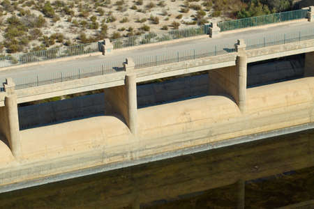 Concrete structure of a swamp dedicated to the production of electricityの写真素材