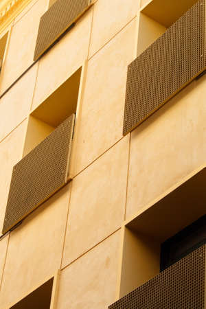 Exterior facade of a modern building in the city centerの写真素材