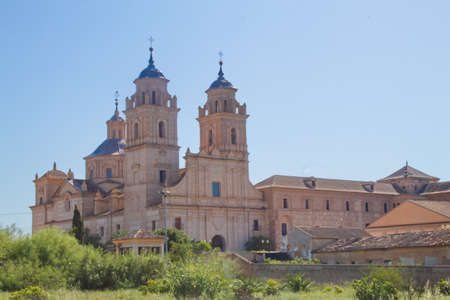 Monumental baroque complex of the JerÃ³nimos Monastery in the middle of the Murcian orchardの写真素材
