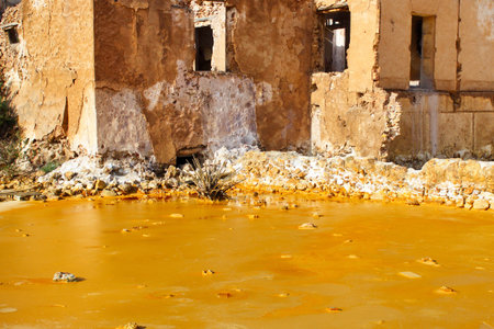 Ruins of the mining complex of MazarrÃ³n, Murcia, abandoned and deteriorated