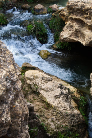 Idyllic natural area in the interior of the Region of Murcia, the Salto del Usero in Bullasの写真素材