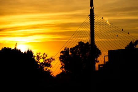 Spectacular and colorful sunset in Murciaの写真素材
