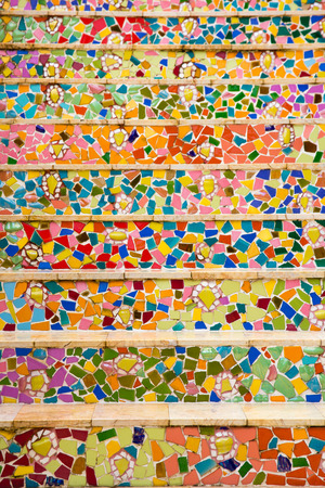 Ceramic colorful background  The temple of Thailandの写真素材