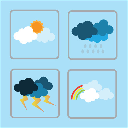 Vector illustration of clouds collectionのイラスト素材