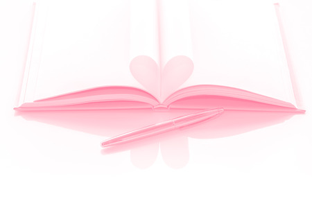 Heart shape of book pages, Love book. Soft focusの写真素材