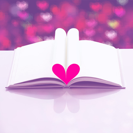 Heart shape of book pages, Love book. Soft focusの写真素材
