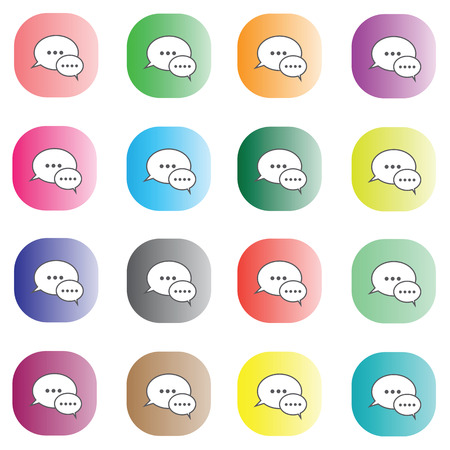 speech bubble colorful icons set on white backgroundのイラスト素材