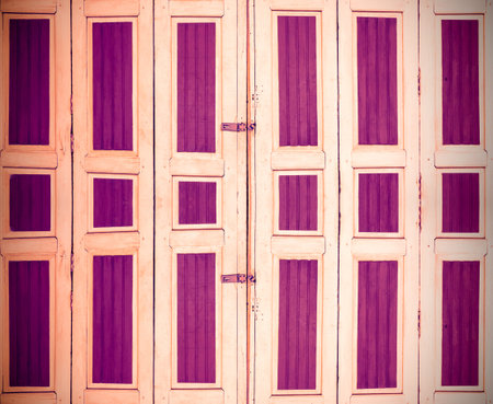 The old wood door with metal handleの写真素材