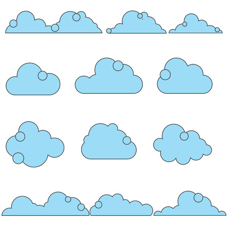 Vector illustration of clouds collectionのイラスト素材