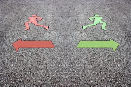 Concept of the winner. To the left or the right. You decideの写真素材