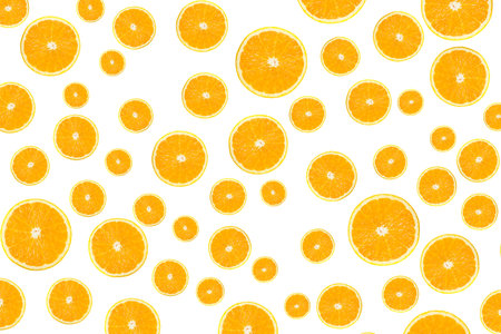 Orange slices isolated on white background