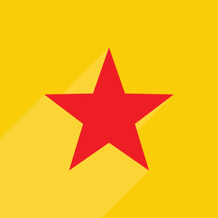 Red star vector icon on yellowのイラスト素材