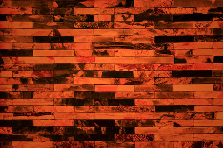 orange and black brick wall background texture