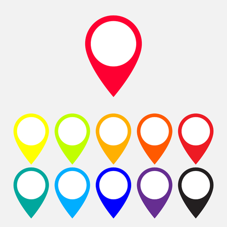 Color map pointer icons on gray backgroundのイラスト素材