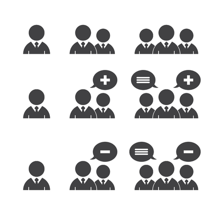 Business man icons on white backgroundのイラスト素材