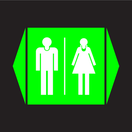 Male and female restroom sign icon on black background.のイラスト素材
