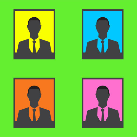 Picture of business man on green background.のイラスト素材