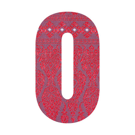Number 0 (zero) with Thai fabrics texture background.の写真素材