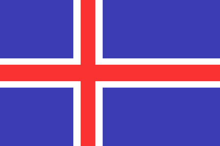 Flag of Iceland. Iceland flag vector illustration.のイラスト素材