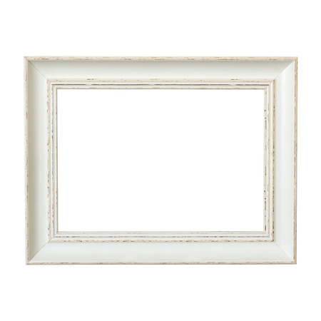 Classic wooden frame isolated on white background. Wood frame.の写真素材